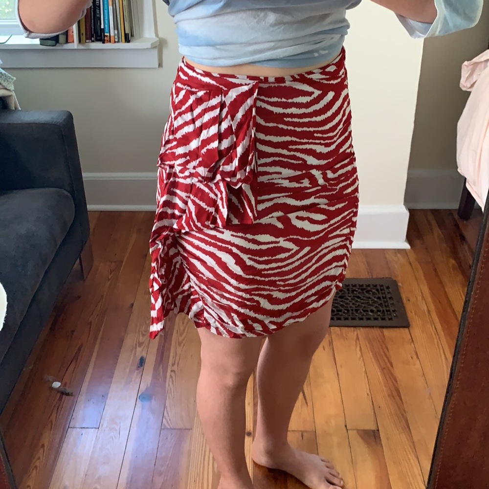 ISABEL MARANT red zebra print skirt 🌹🌹